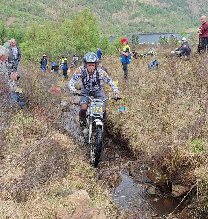 Simon Welch brings home the Barrie Trophy for 2nd Best Original Bike at Pre65 Scottish 2-Day. Pic: Steve Venn